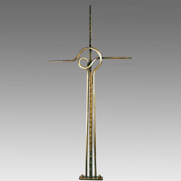 Modernes Grabkreuz aus Metall - filigran - Decimo