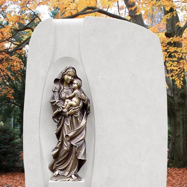 Weier Grabstein mit Madonna Figur - Maria