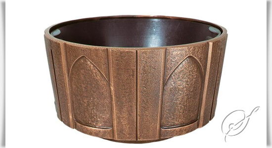 Plastia Grabschale Roseta Mit Selbstbewässerung – Ø 40 Cm, Bronze, UV- & Frostbeständig | Ideal Für Friedhofsgräber