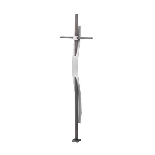 Edles Aluminium Grabkreuz mit Zierwürfel - Crux Classico II