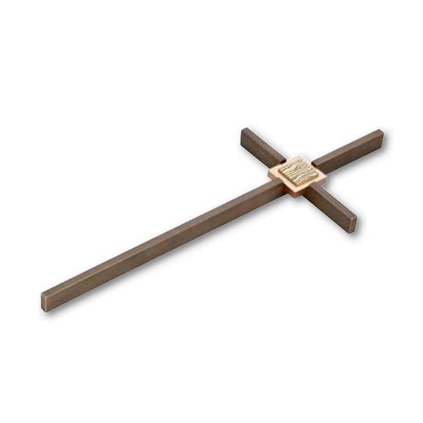 Messing Kreuz Ornament mit Wrfelplatte - Crux Jerosa VI