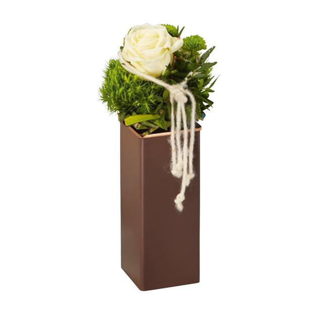 Edle Blumenvase fr Grab aus Metall - Camo / Edelstahl