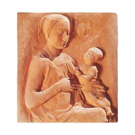 Terracotta Relief für Grab Maria mit Kind - Sollievo