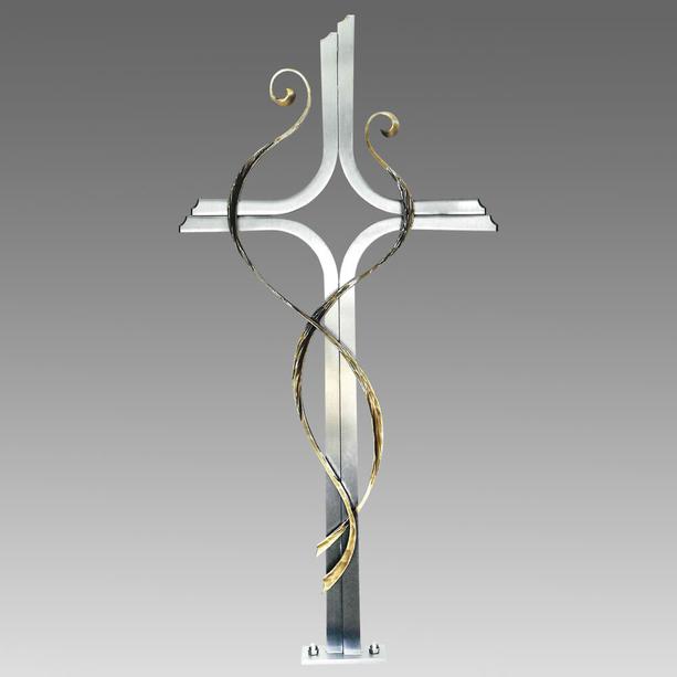 Exklusives Grabkreuz aus Edelstahl & Bronze - Schmiedekunst - Impedio