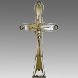 Grabkreuz aus Schmiedebronze mit Jesus Figur - Meabis