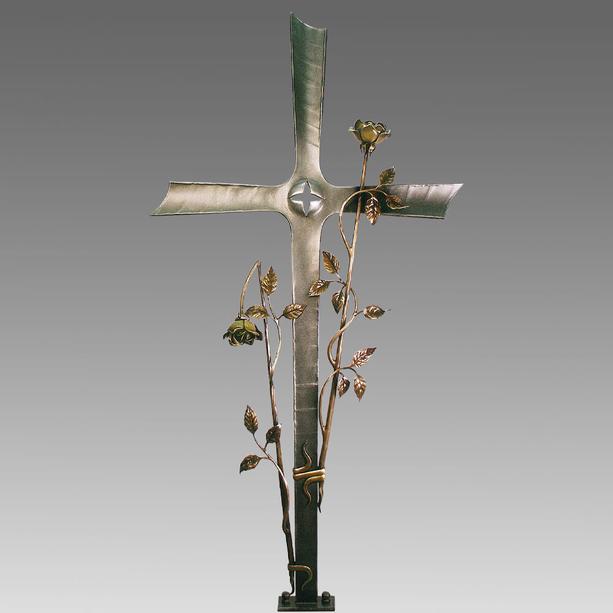 Grabkreuz mit Jesus & Sonnenblume - mit Laterne & Schrifttafel - Manteo