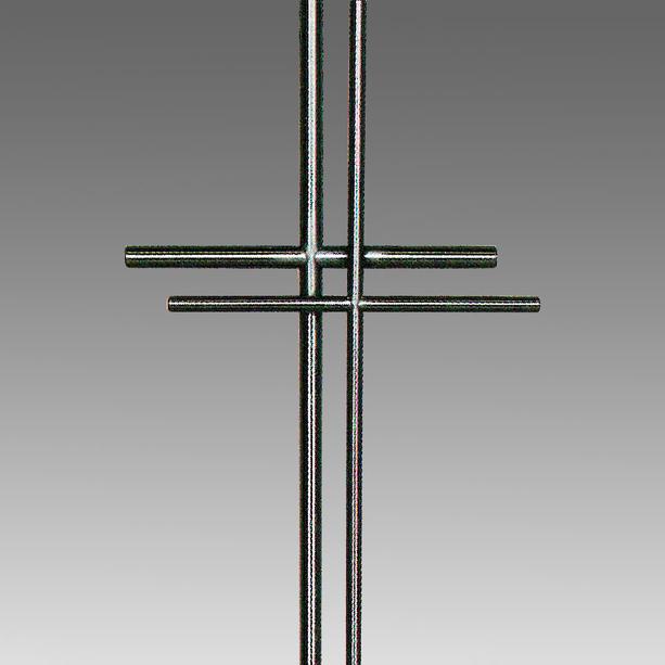 Schlichtes Doppel Grabkreuz aus Edelstahl - Davorin