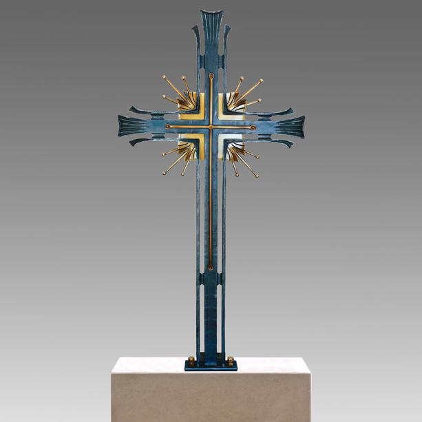 Grabkreuz aus Schmiedeeisen mit Bronze - Nostrum