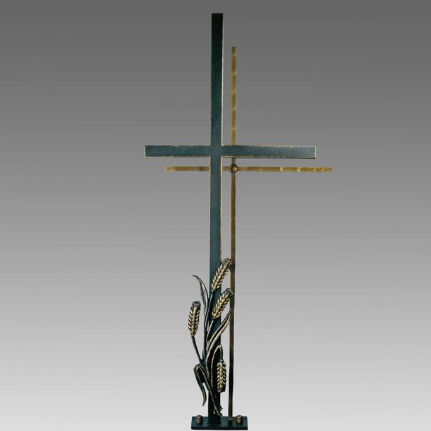 Grabkreuz mit Ähre aus Schmiedeeisen & Bronze - Nunzio