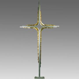 Schlichtes Grabkreuz aus Edelstahl & Bronze - Orsino