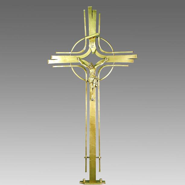 Metall Grabkreuz mit Jesus Figur - handgeschmiedet - Renzo