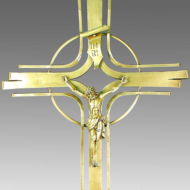 Metall Grabkreuz mit Jesus Figur - handgeschmiedet - Renzo