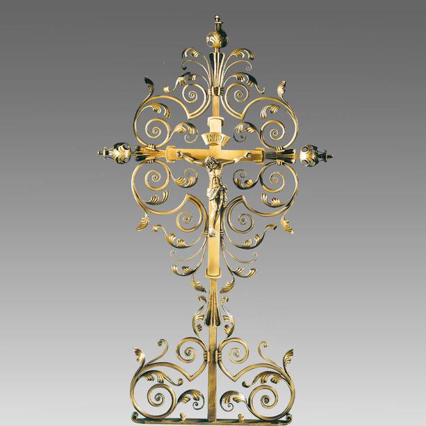 Exklusives Grabkreuz aus Metall mit Jesus - Varus