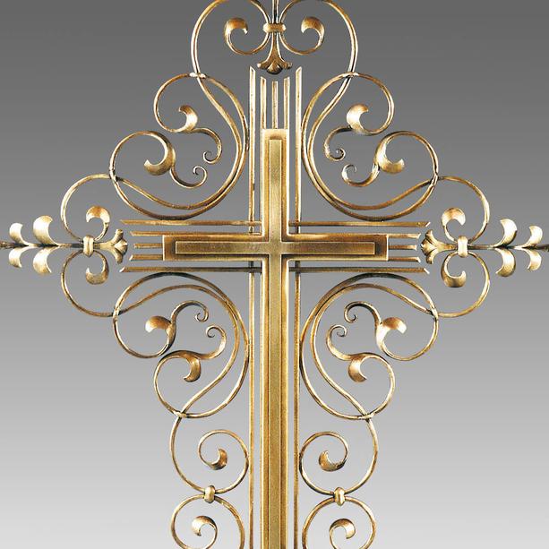 Kunstvolles Metall Grabkreuz mit Bronze Kreuz - Verio