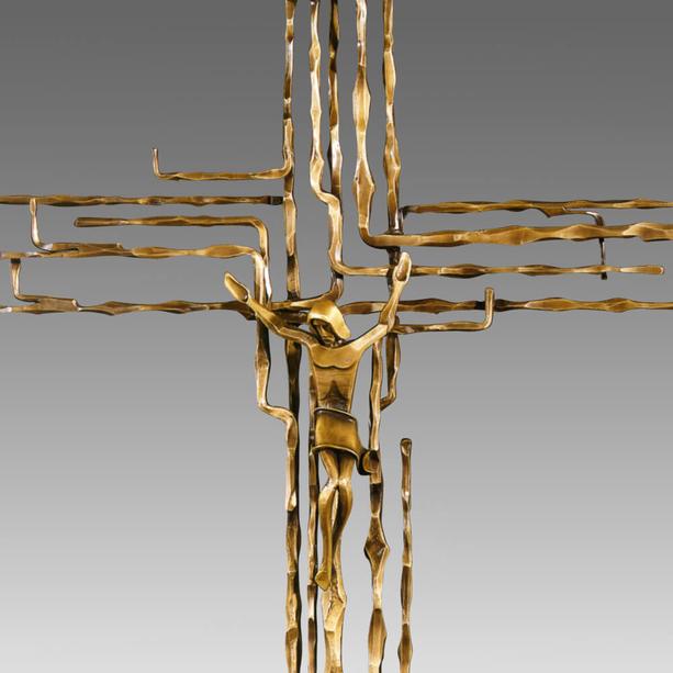 Modernes Metall Grabkreuz mit Jesus Christus - Hendrina
