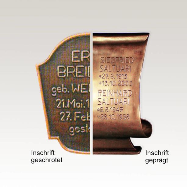 Besonderes Metall Grabkreuz mit Laterne & Schrifttafel - Viona