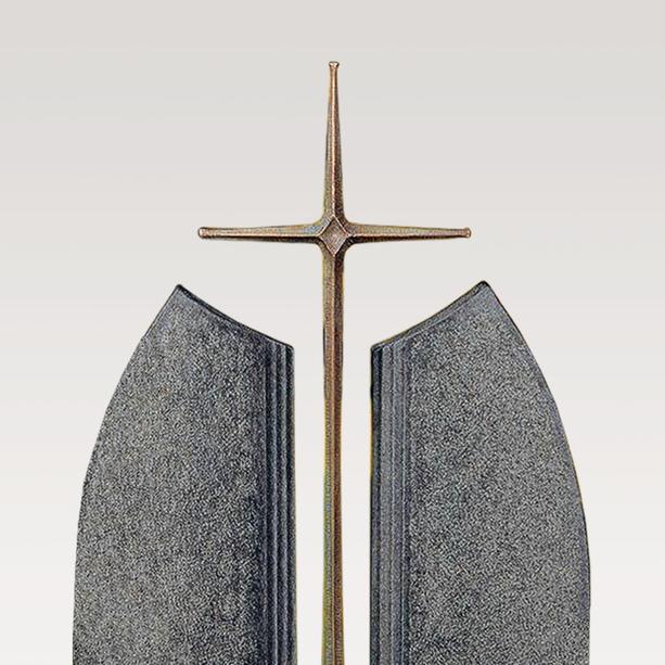Grabstein Granit Impala mit Bronze Grabkreuz - Ephraim Blanco