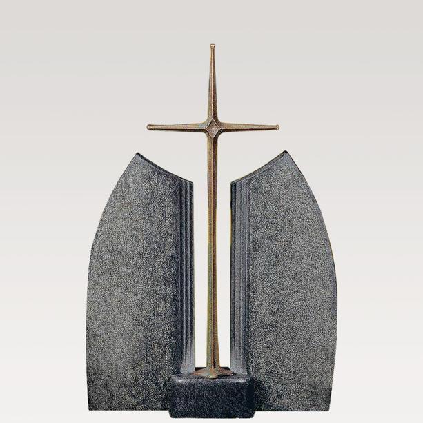 Granit Doppelgrab Grabstein mit Grabkreuz Bronze - Ephraim Blanco