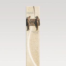 Urnengrab Stele in Kalkstein & Bronze Ornament - Ameta