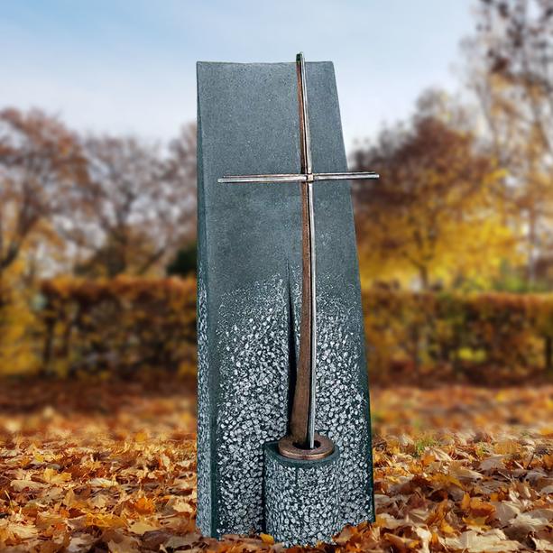 Grabmal Einzelgrab mit Bronze Grabkreuz - Ophir