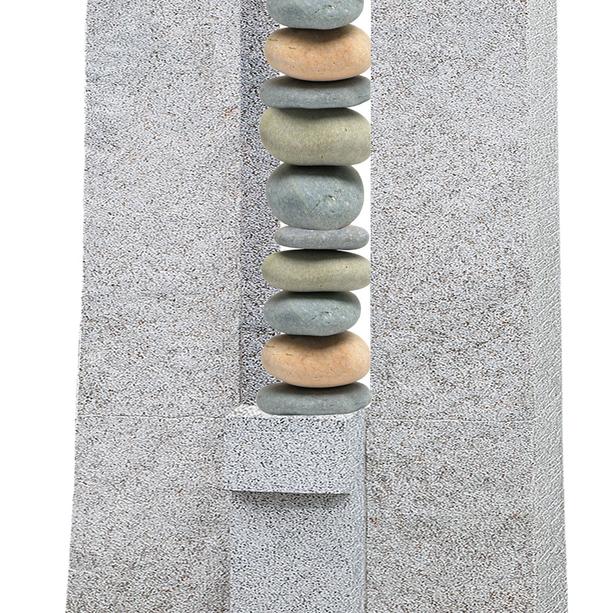 Granit Grabstein Einzelgrab mit Fluss Kiesel Dekoration - Amico Ciottolo
