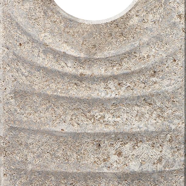 Muschelkalk Einzelgrabmal modern mit Wellenstruktur - Levanto Buco