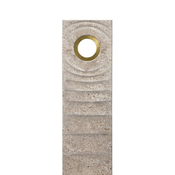 Muschelkalk Urnengrabstein mit Bronze Symbol Lebenskreis - Levanto Vista