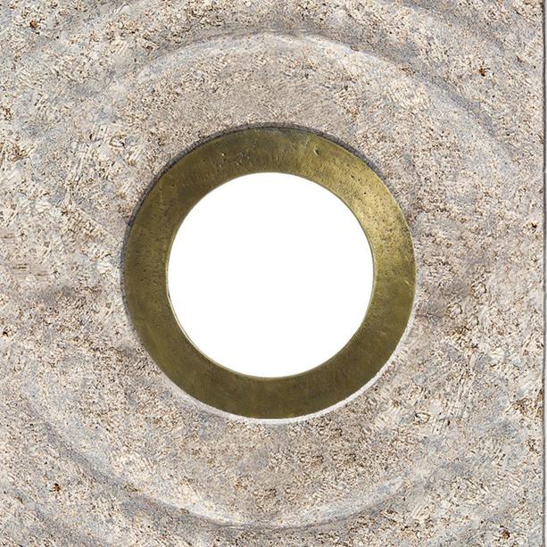 Muschelkalk Einzelgrabstein mit Bronze Symbol Lebenskreis - Levanto Vista