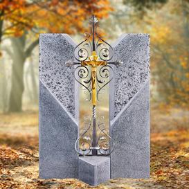 Einzelgrabstein mit Grabkreuz aus Schmieddeeisen - Alasio...