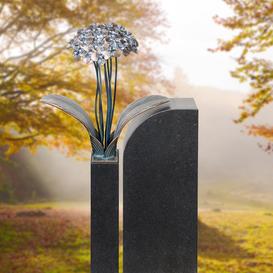 Floraler Bronze / Granit Grabstein für ein Urnengrab mit...
