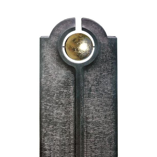 Moderner Granit Urnengrabstein mit goldener Kugel - Novara Palla
