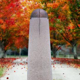 Kalkstein Einzelgrabmal Stele mit Bronze Symbol Riss -...