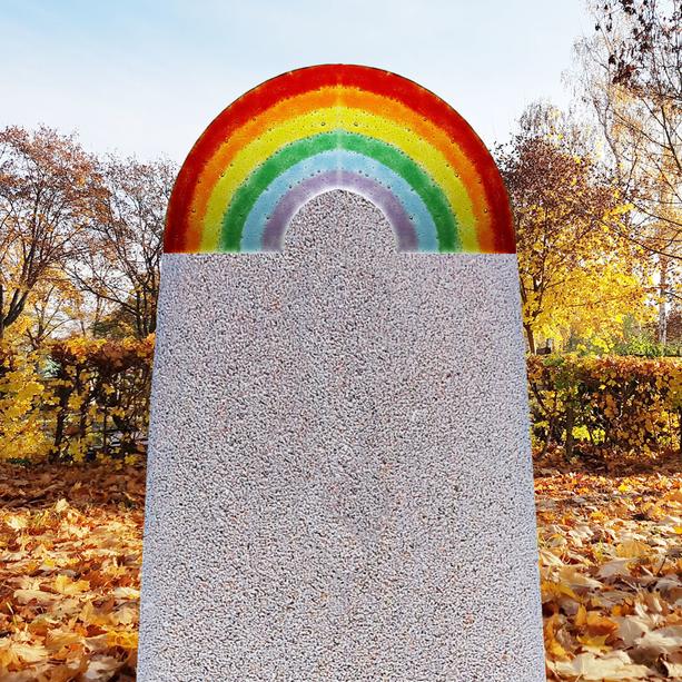 Urnengrabmal Kalkstein mit Glas Regenbogen - Lucca Arco