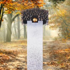 Kalkstein Einzelgrab Grabstein mit Bronze Symbol Kugel &...