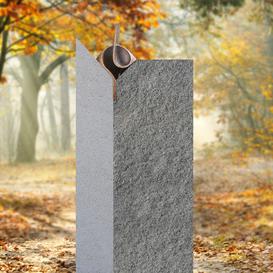 Moderner Designer Einzelgrab Grabstein mit Bronze...