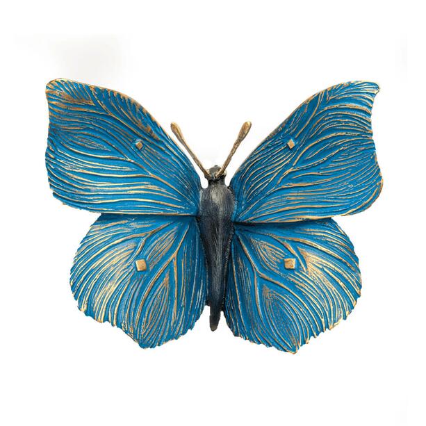 Blauer Bronzeschmetterling als Grabschmuck - Schmetterling