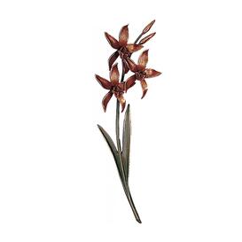 Große Orchidee aus Bronze/Alu als Relief - Wildorchidee
