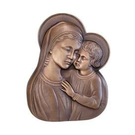 Madonna und Kind aus Bronze mit Heiligenschein - Madonna...