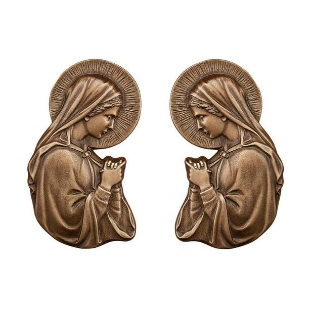 Betende Madonna Bronzerelief-Set - Marienrelief Set