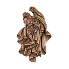 Kleines Bronzerelief Maria mit Jesus - Heiligenrelief Pieta