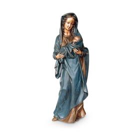Maria mit Kind als Bronze mit farbigen Umhang - Madonna...