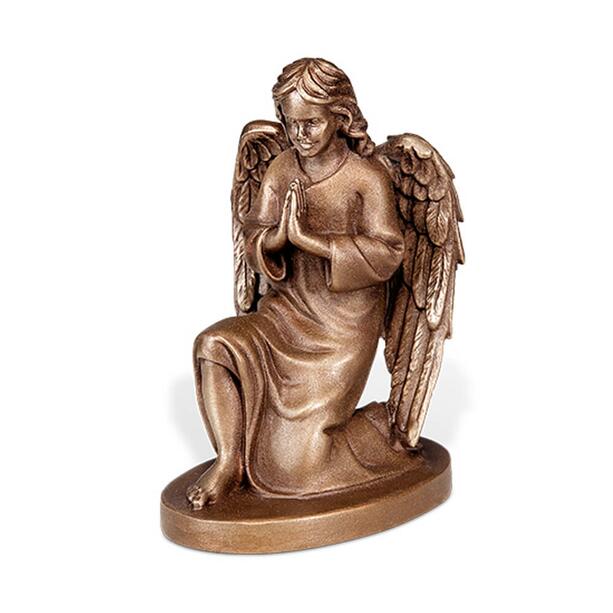 Betender Bronzeengel als kleiner Grabschmuck - Cherubim