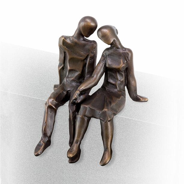 Grabfigur sitzendes Paar aus Bronze oder Alu - Sculptura Daobus