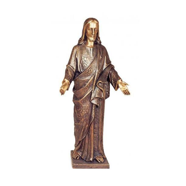 Segnender Bronze-Jesus als Standfigur - Christus Divino