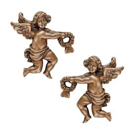 Kleine Wand Engelfiguren als Set - Bronze/Alu - Angelo Gara Set� / Bronze braun