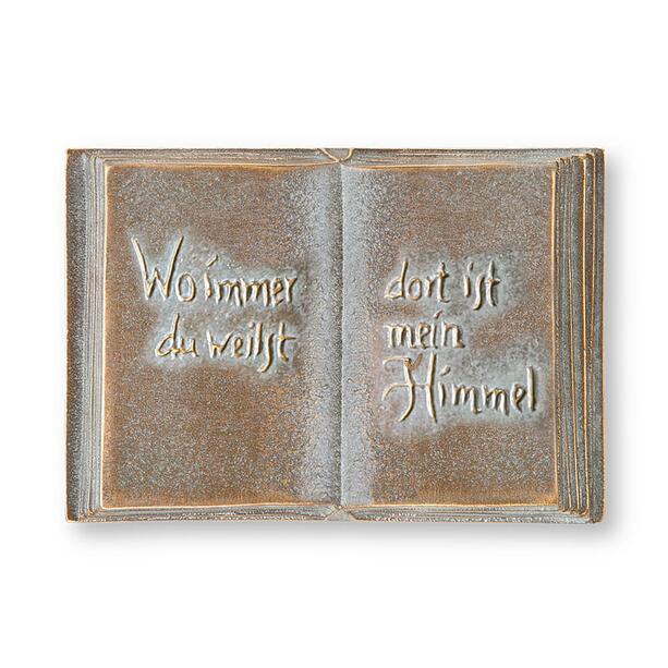 Grabschmuck Lesebuch aus Bronze - deutsch - Buch Germanica / 6x4cm (BxT) / Bronze braun