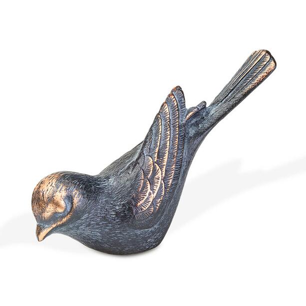 Schöner Bronze- oder Aluvogel - wetterfest - Vogel Suna / Bronze braun