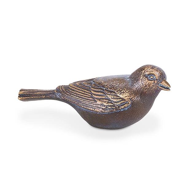 Kleine Grabskulptur Vogel aus Bronze/Alu - Vogel Mio / Bronze braun