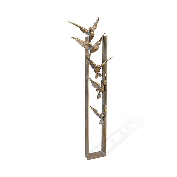 Vogel Einbau Bronzeskulptur für Grabsteine - Lichtflug