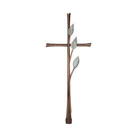 Elegantes Bronzekreuz mit Bltter - gro - Bltterkreuz